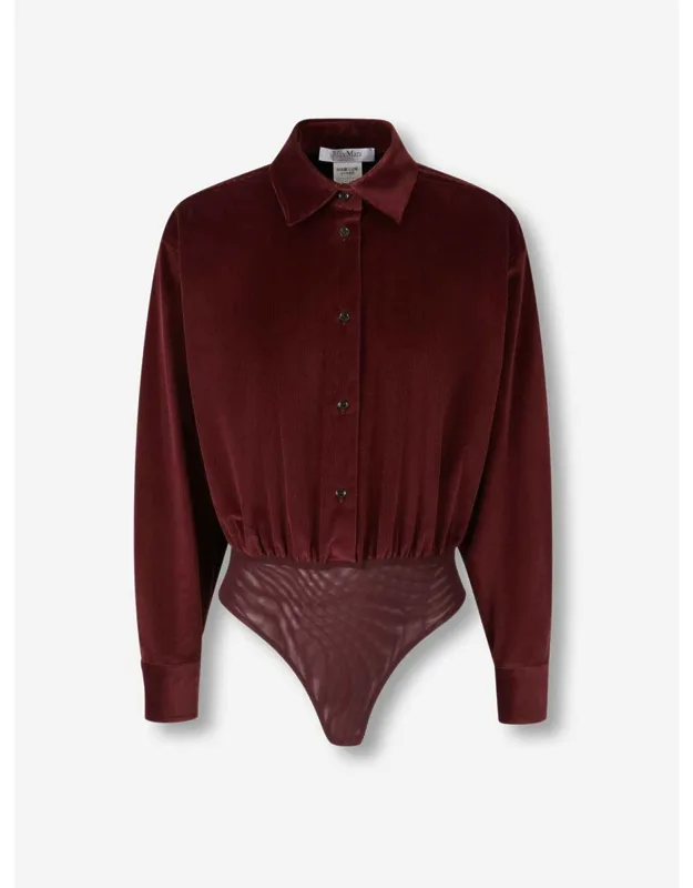 Velvet Shirt Bodysuit