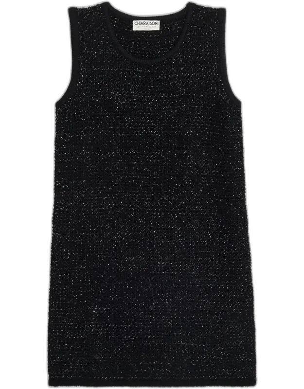 Sleeveless Shimmer Knit Mini Dress