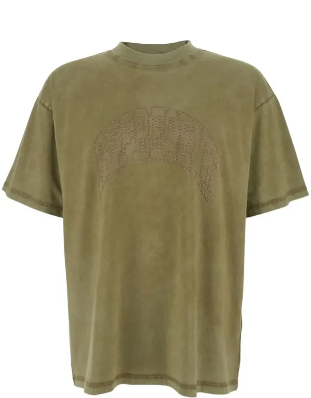 T-shirt With Logo Lettering On The Front And Faded Effect In Cotton