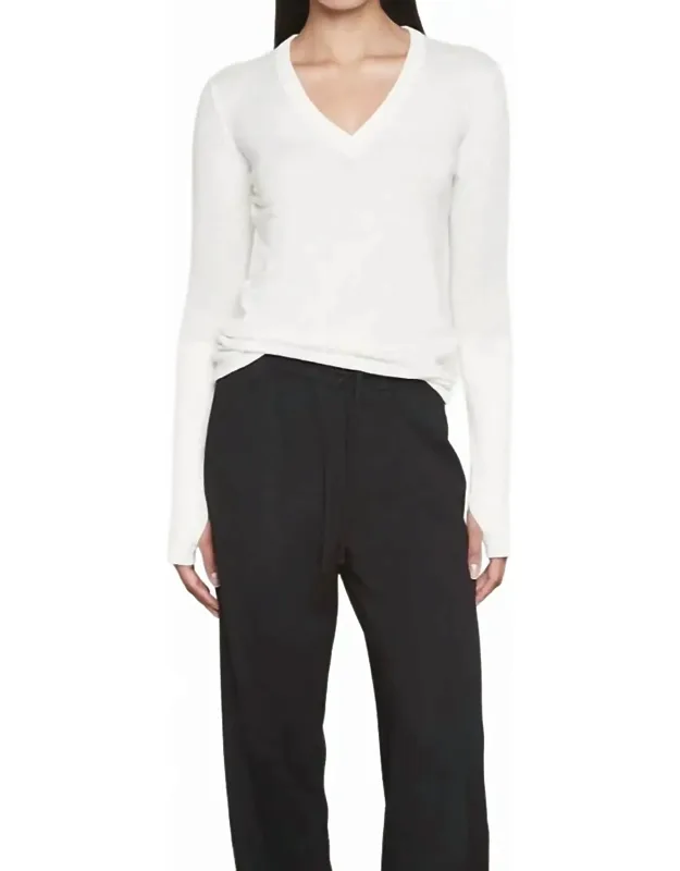 Fine Cashmere V-neck Top