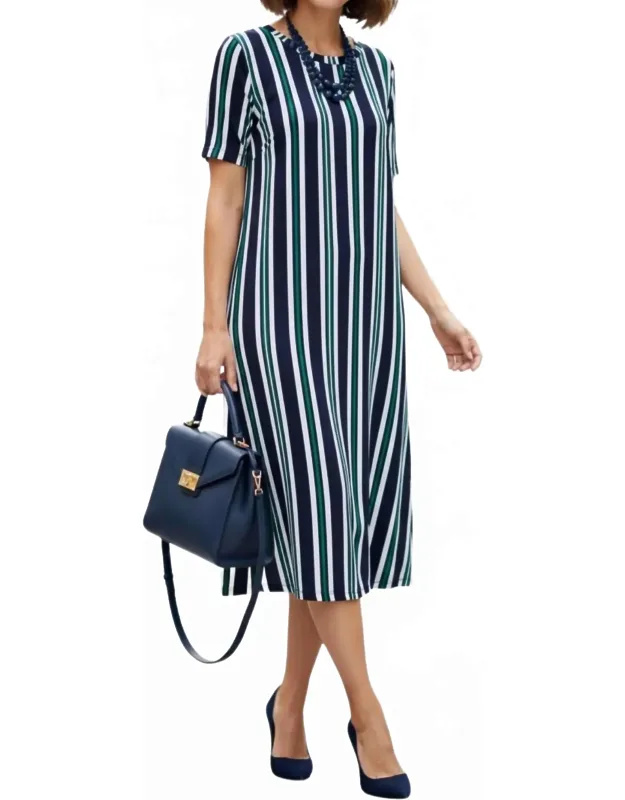 Striped Knit Bon Bon Dress