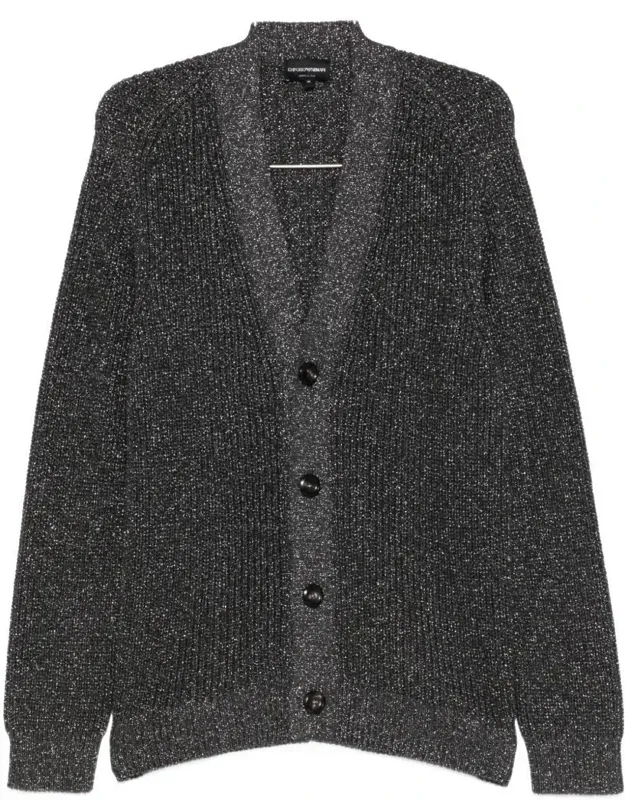 Sweater With Button Fastening And Shawl Collar