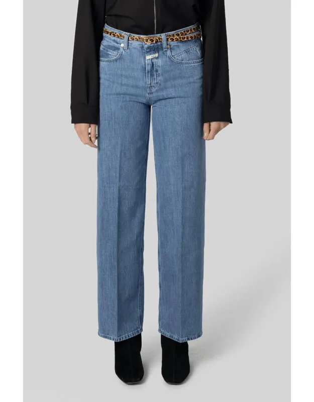 Nikka Wide Leg Jean With Comfortable Mid-rise Waist And Relaxed Fit