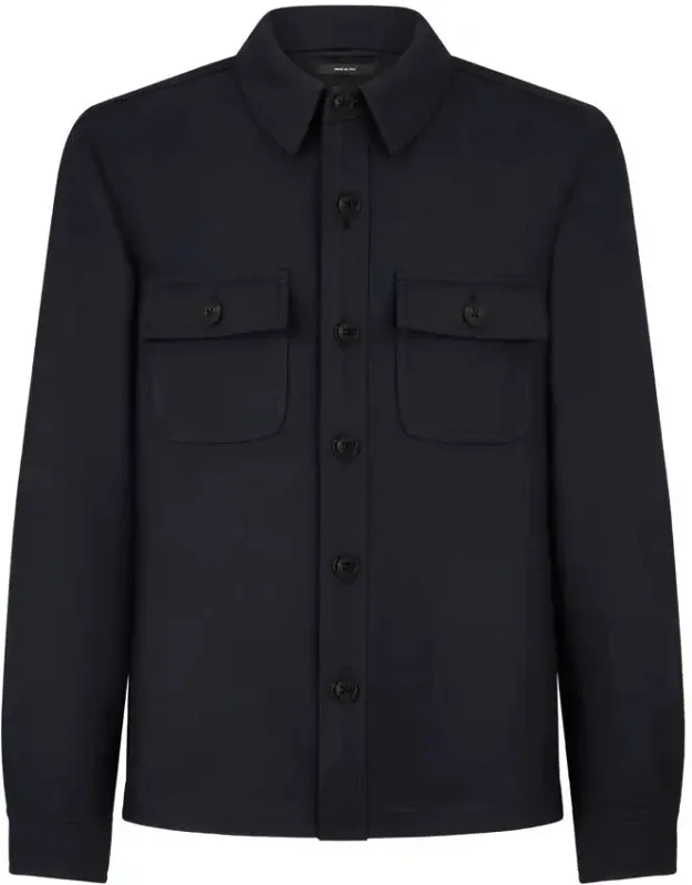 Jacket With Chest Patch Pockets And Horn Buttons