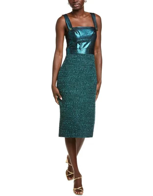 Textured Wool-blend Midi Dress