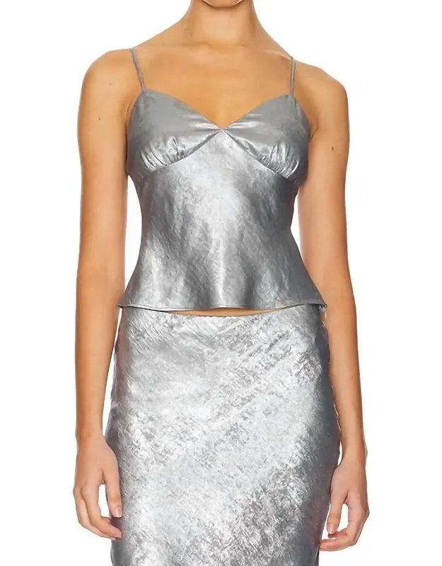 Chrome Metallic Moss Cami Top