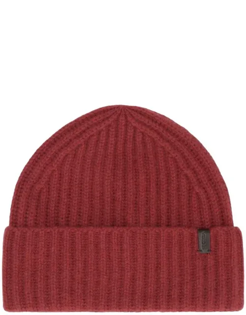 Ribbed Knit Wool Beanie Hat