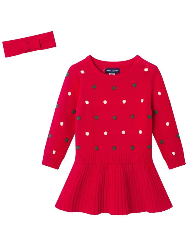 Bubble Sweater/rib Knit 2fer Dress