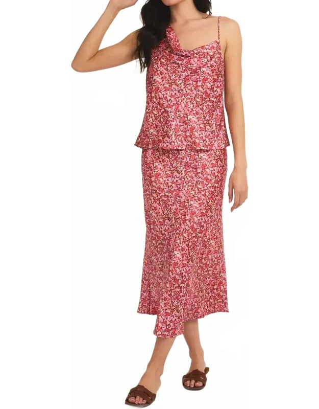 Floral Satin Sleeveless Top