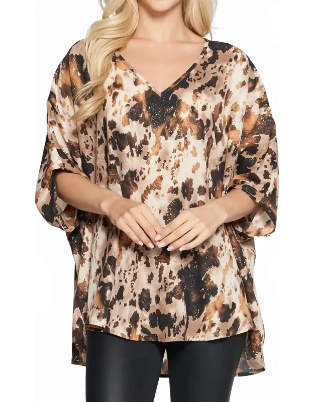 Leopard Print Poncho Tunic