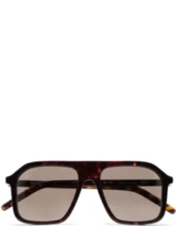 Sunglasses Havana Gray Rectangle Acetate 57 Mm Lens Width, 18 Mm Bridge Length