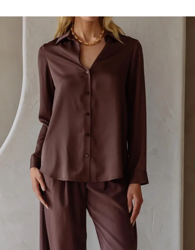 Beckett Ii V-neck Button Down Blouse