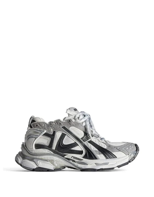 Nylon And Suede-like Fabric Runner Sneakers