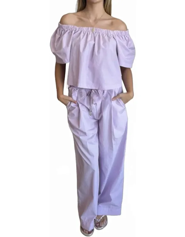 Poplin Drawstring Pull-on Pants