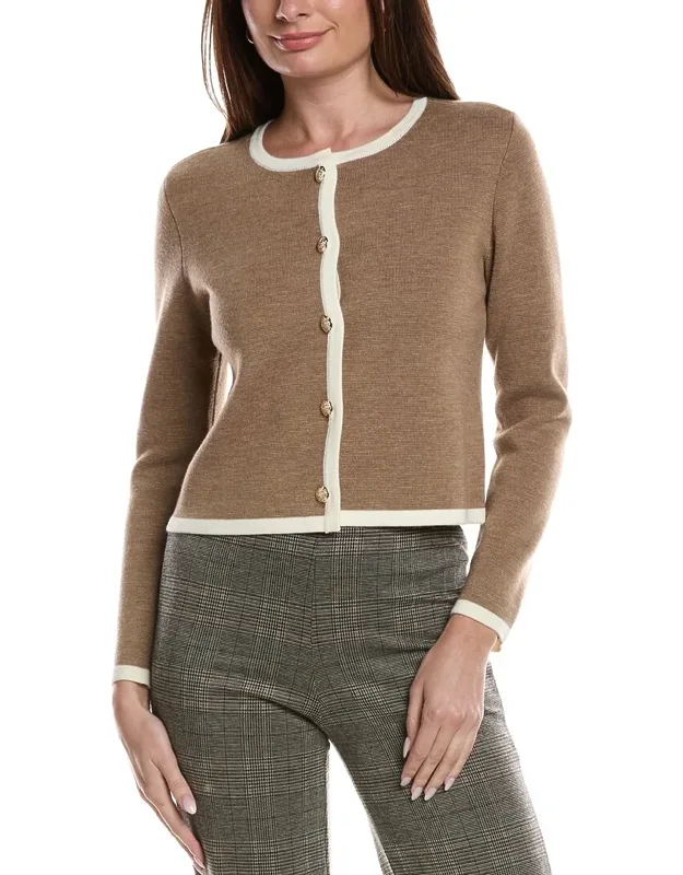Tipped Merino Wool Cropped Jacket