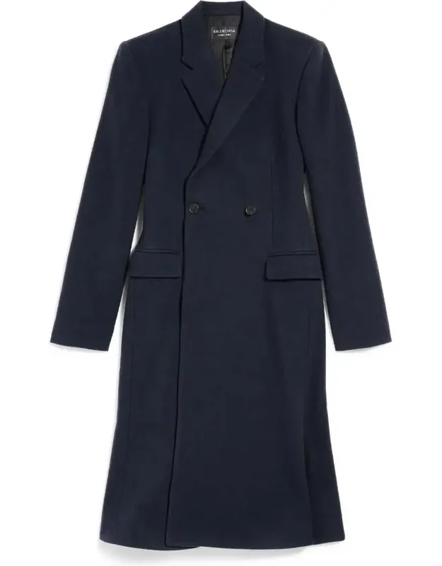 Godet Brushed Wool Midi Coat