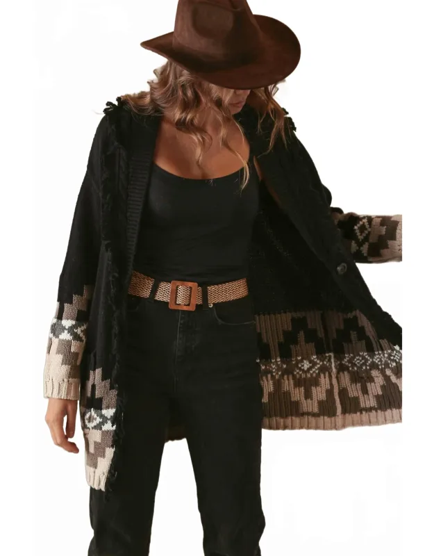 Demeree Cardigan With Southwestern Pattern