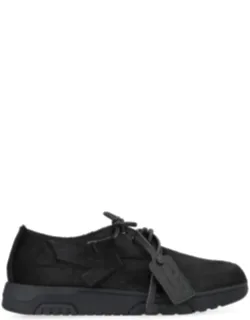 Sneakers Low-top Derby In Black Pony Leather With Rubber Sole