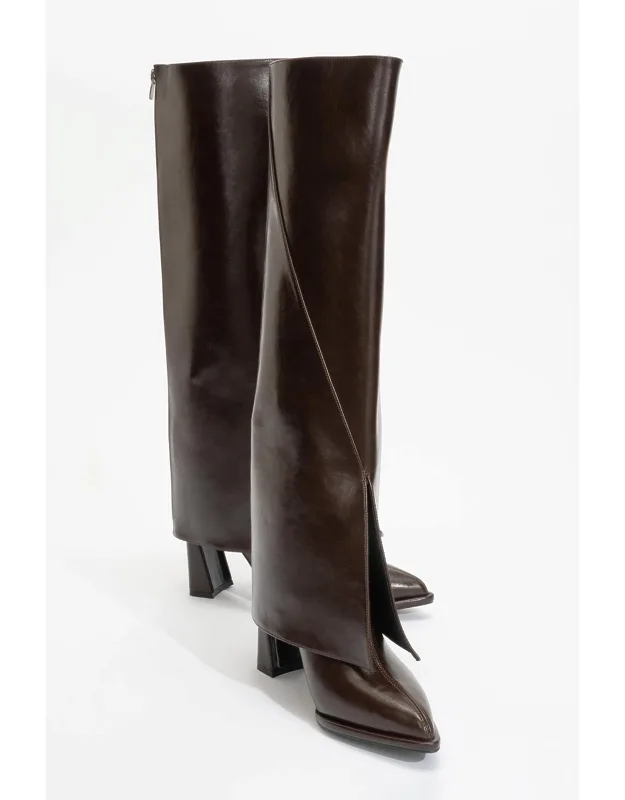 Block Heel Convertible Knee High Boot