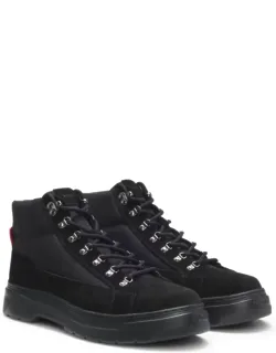 Canvas Boots With Suede Trims
