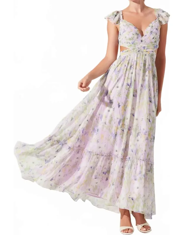 Floral Strappy Back Maxi Dress