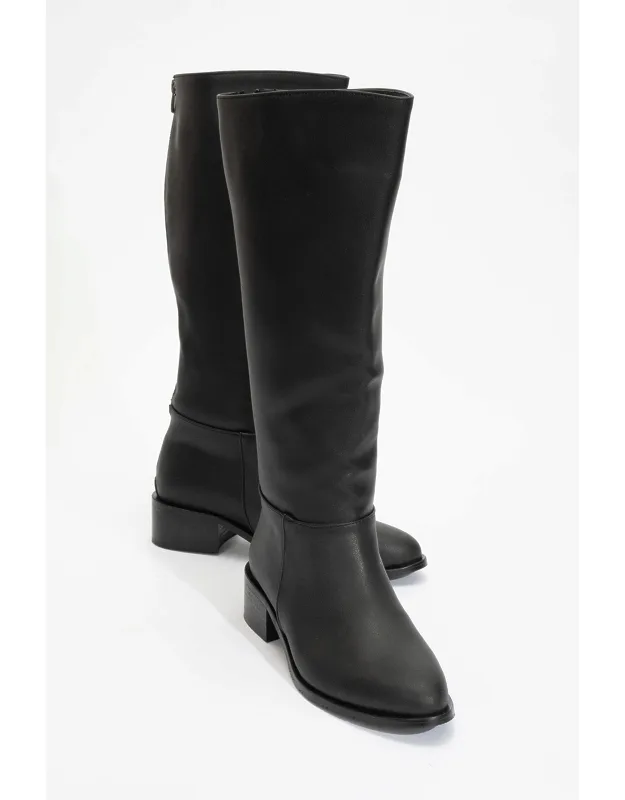 Back Zip Knee High Boots