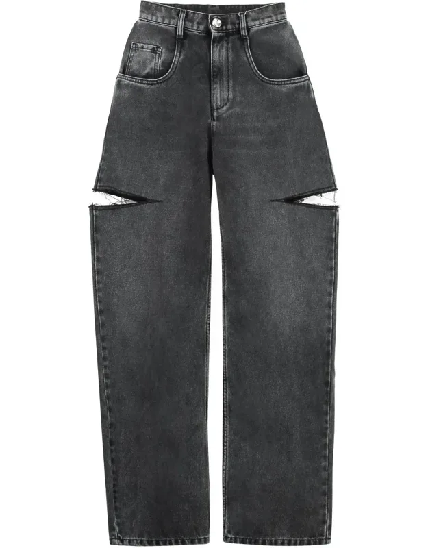 High-waist Wide-leg Jeans