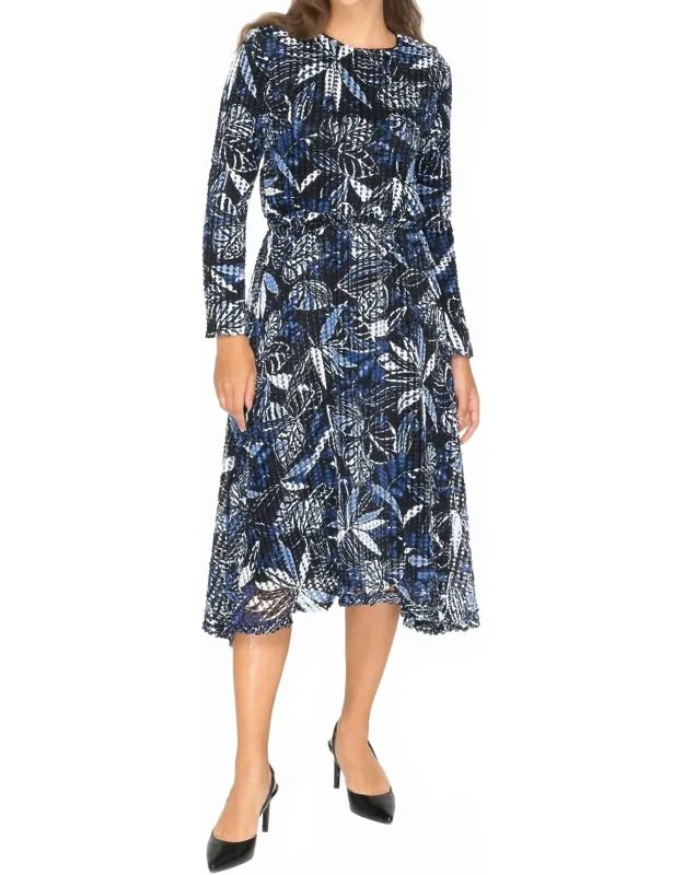 Textured Mesh Midi Dress