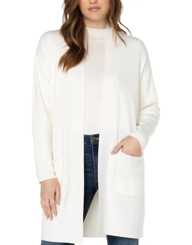 Long Sleeve Shawl Collar Knit Cardigan