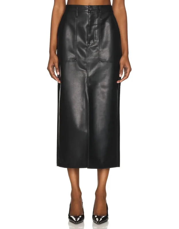 Alicia Leather Midi Skirt