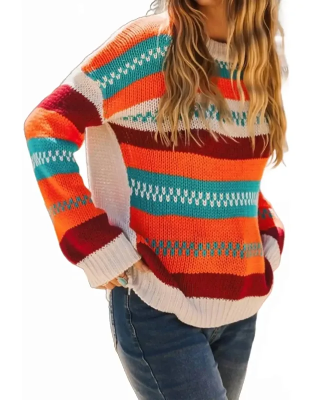 Color Block Striped Sweater