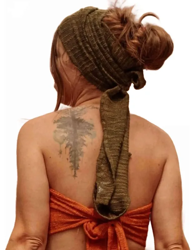 Beachy Recycled Cotton Bohemian Mesh Hair Wrap Or Bandeau Top