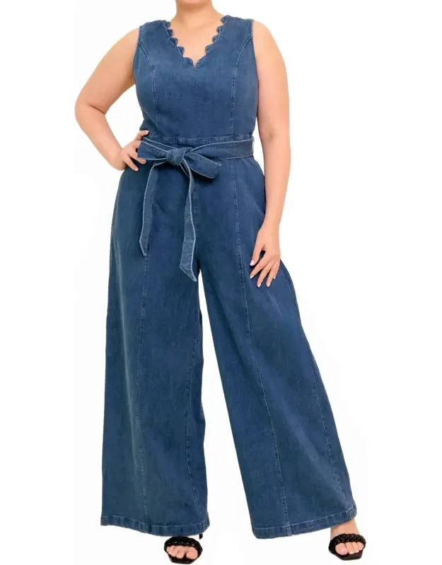 V-neck Wide Leg Jumpsuit