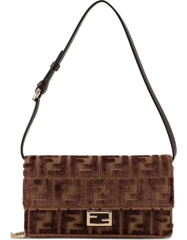 Wallet On Chain In Jacquard Velvet Bag