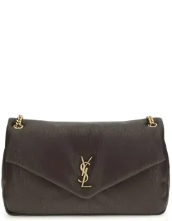 Shoulder Bag With Magnetic Flap Closure And Leather Shoulder Strap