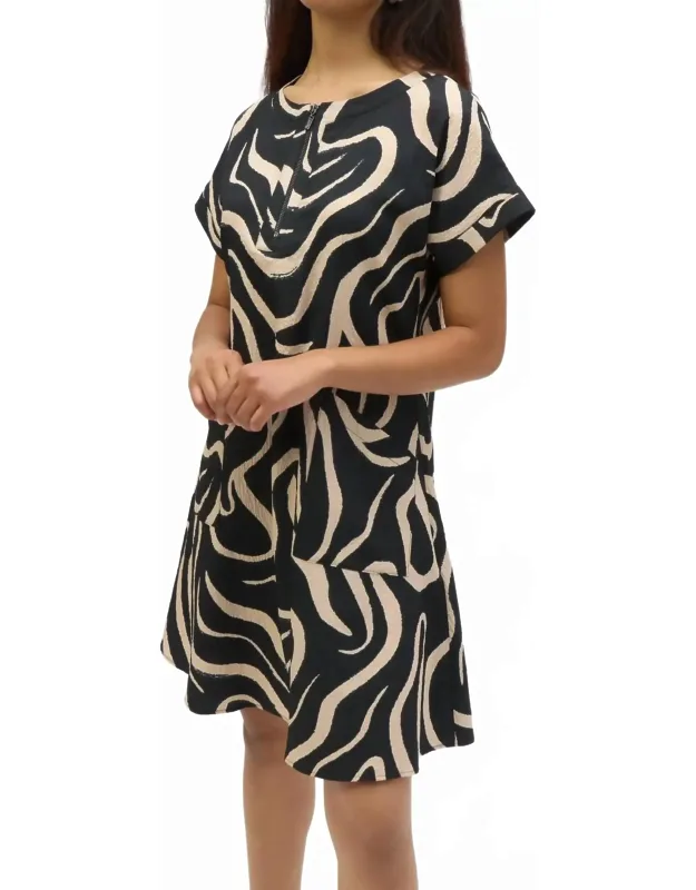 Abstract Print A-line Dress