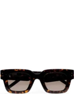 Sunglasses Havana Gray Rectangle Acetate 48 Mm Lens Width, 26 Mm Bridge Length
