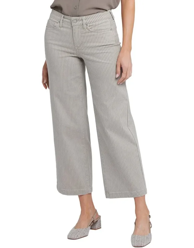 Petite Teresa Hidden Lodge Stripe Wide Leg Jeans