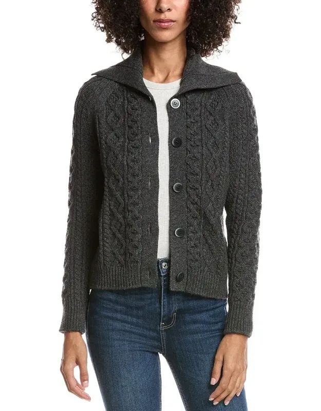 Wool & Cashmere-blend Luxe Cable Cardigan