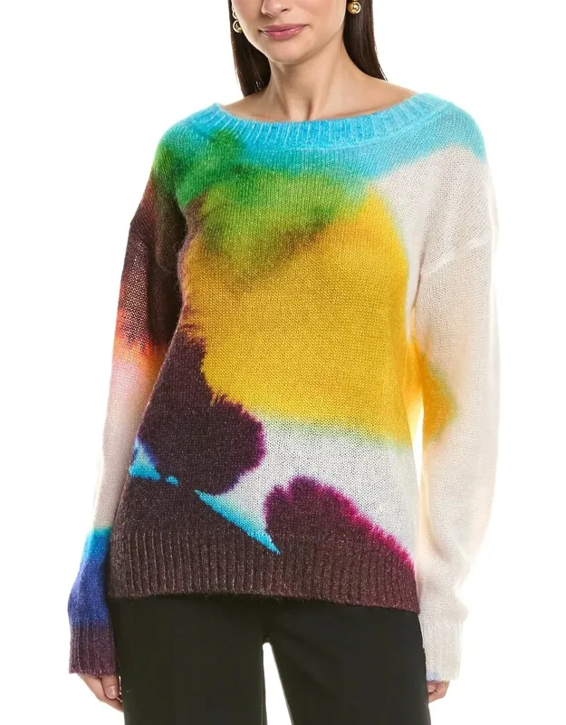 Abstract Watercolor Mohair & Wool-blend Sweater