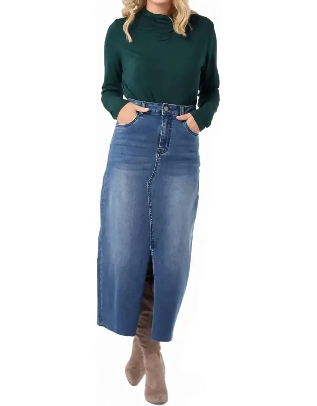 Everstretch Long Skirt With Front Slit