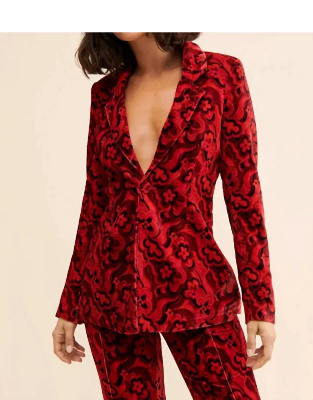 Psychedelic Floral Print Blazer