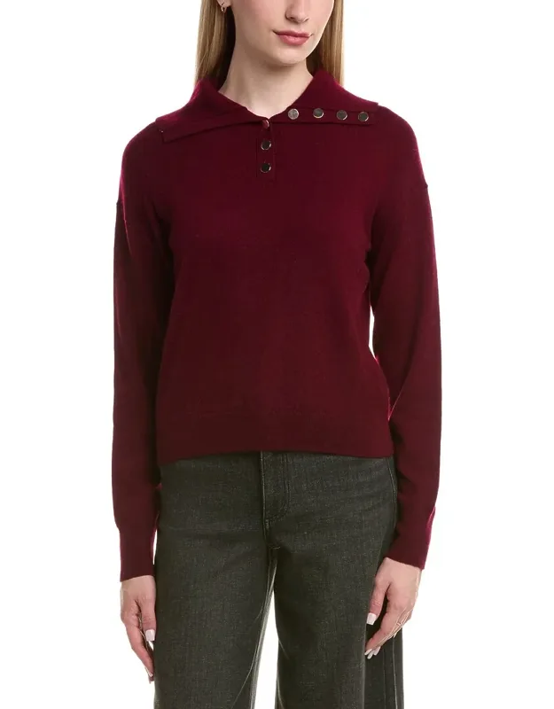 Half Button Placket Wool & Cashmere-blend Pullover