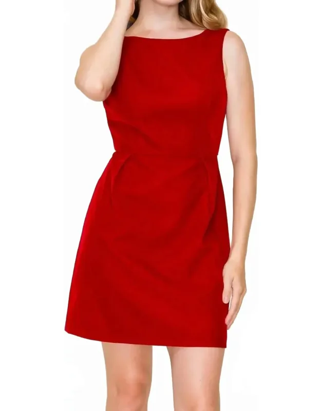 Velvet Mini Dress With Back Ribbon
