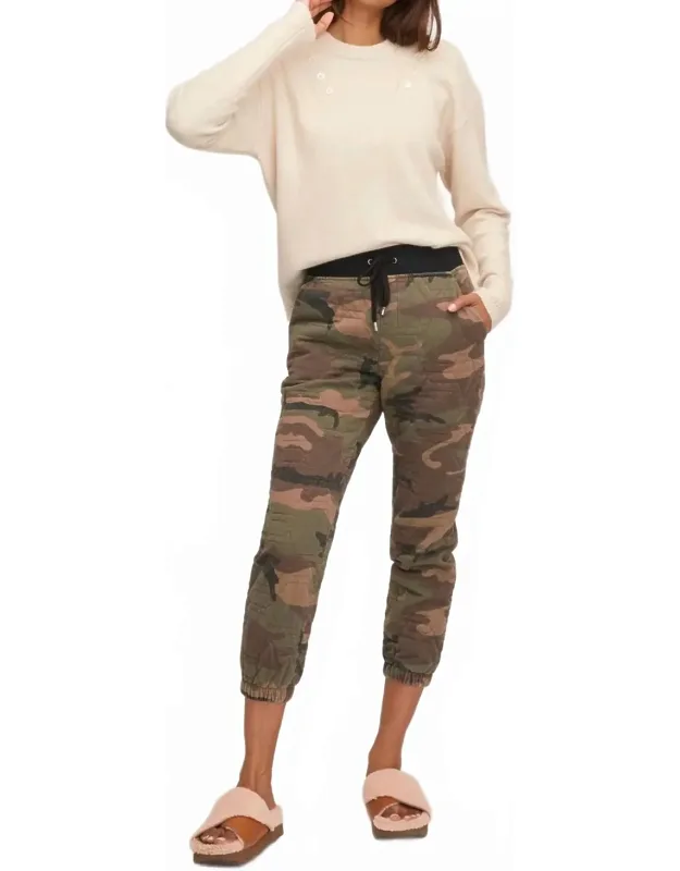 Camo Joggers In Quilted Woodland Camo