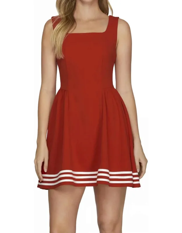 Game Day Sleeveless Square Neck Mini Dress