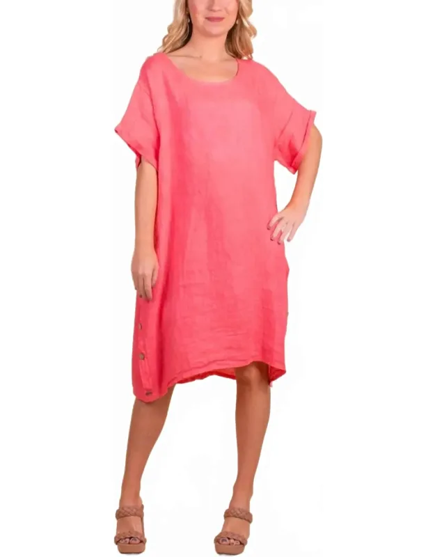Bobbio Linen Short Sleeve Midi Dress