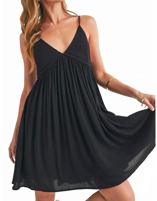 Ruched Plunge Mini Cami Dress