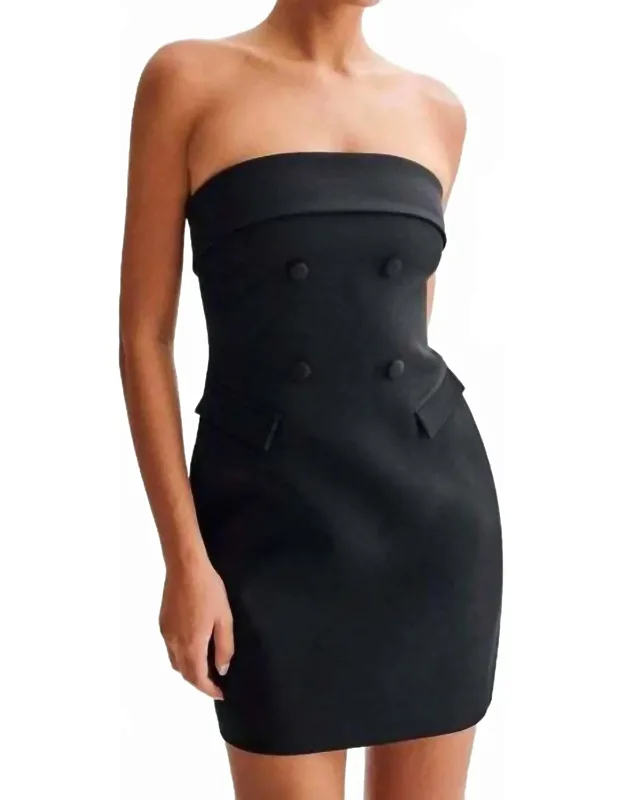 Strapless Suiting Mini Dress