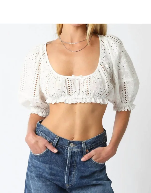 Eyelet Crop Top